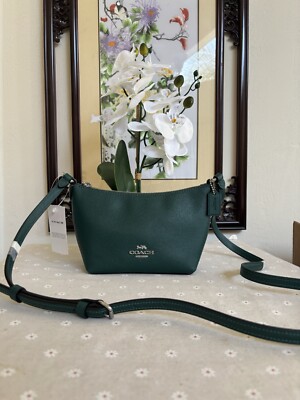COACH Zip Top Crossbody Bag in Emerald Green | eBay