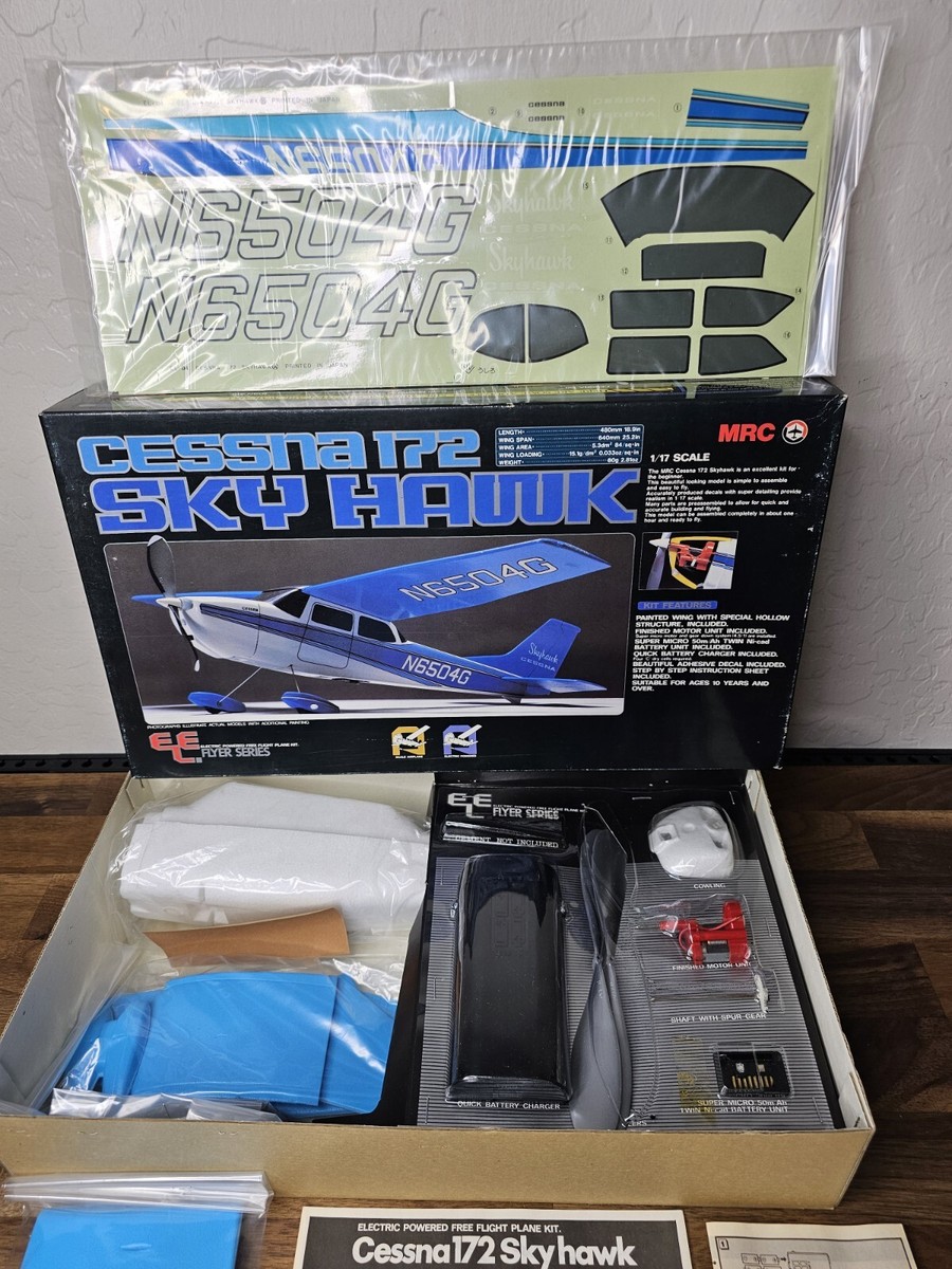 MRC Cessna 172 Sky Hawk 1/17 Scale Electric RC Plane Kit Made In