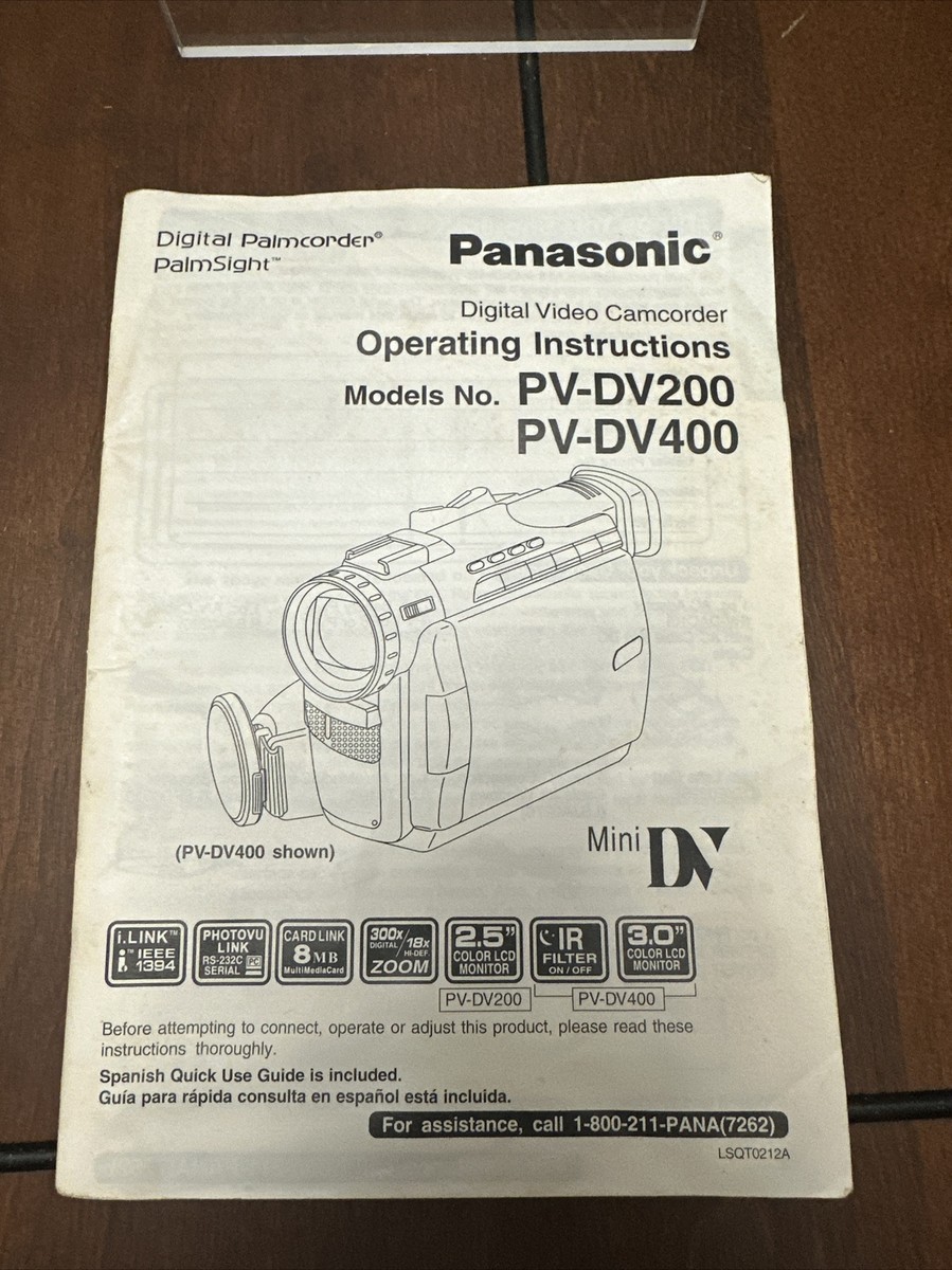 Panasonic PV-DV400 PV-DV200 Mini DV Video Camcorder INSTRUCTION