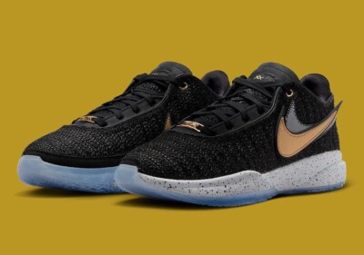 Nike LeBron 20 Shoes 'Black Metallic Gold' White DJ5423-003 Men's