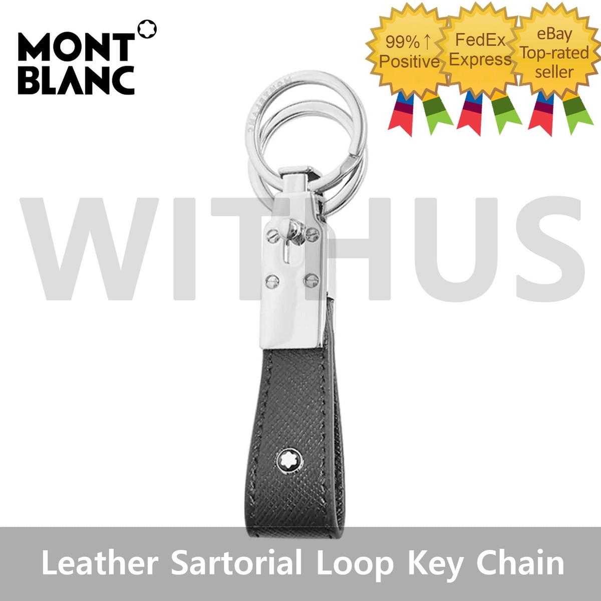 Montblanc 114627 Sartorial Loop Key Chain Calf-skin Leather Black