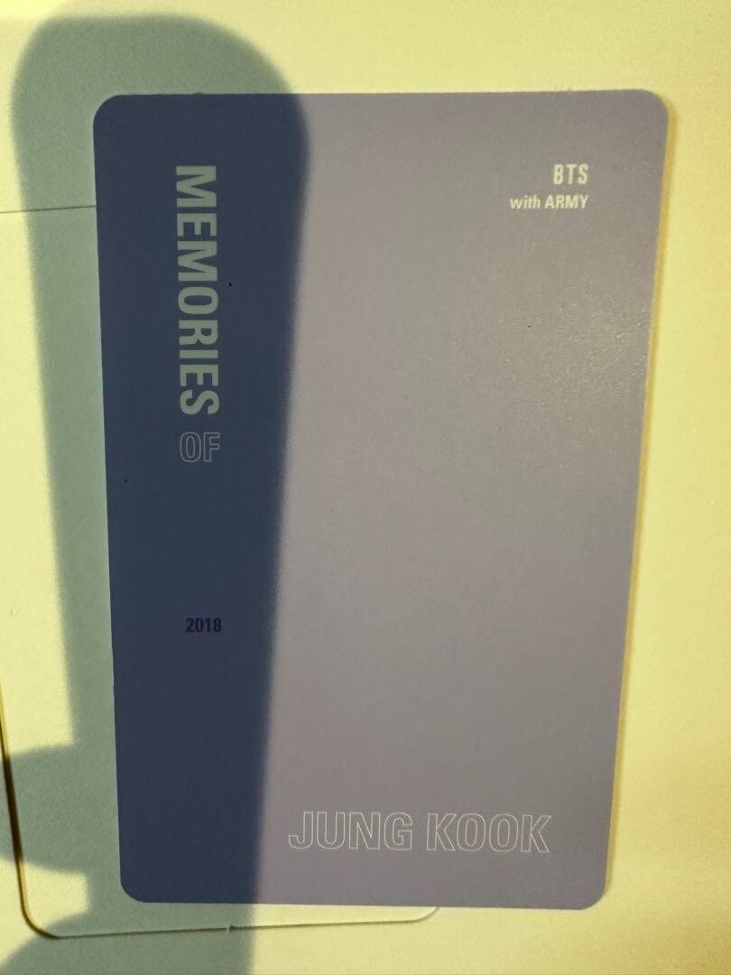 BTS Memories of 2018 JUNGKOOK official photocard Bluray version