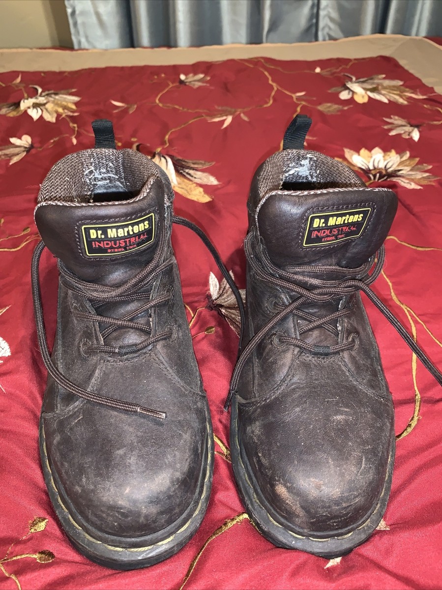 Dr. Doc Martens Industrial Steel Toe Safety Boots 8 M Brown ASTM