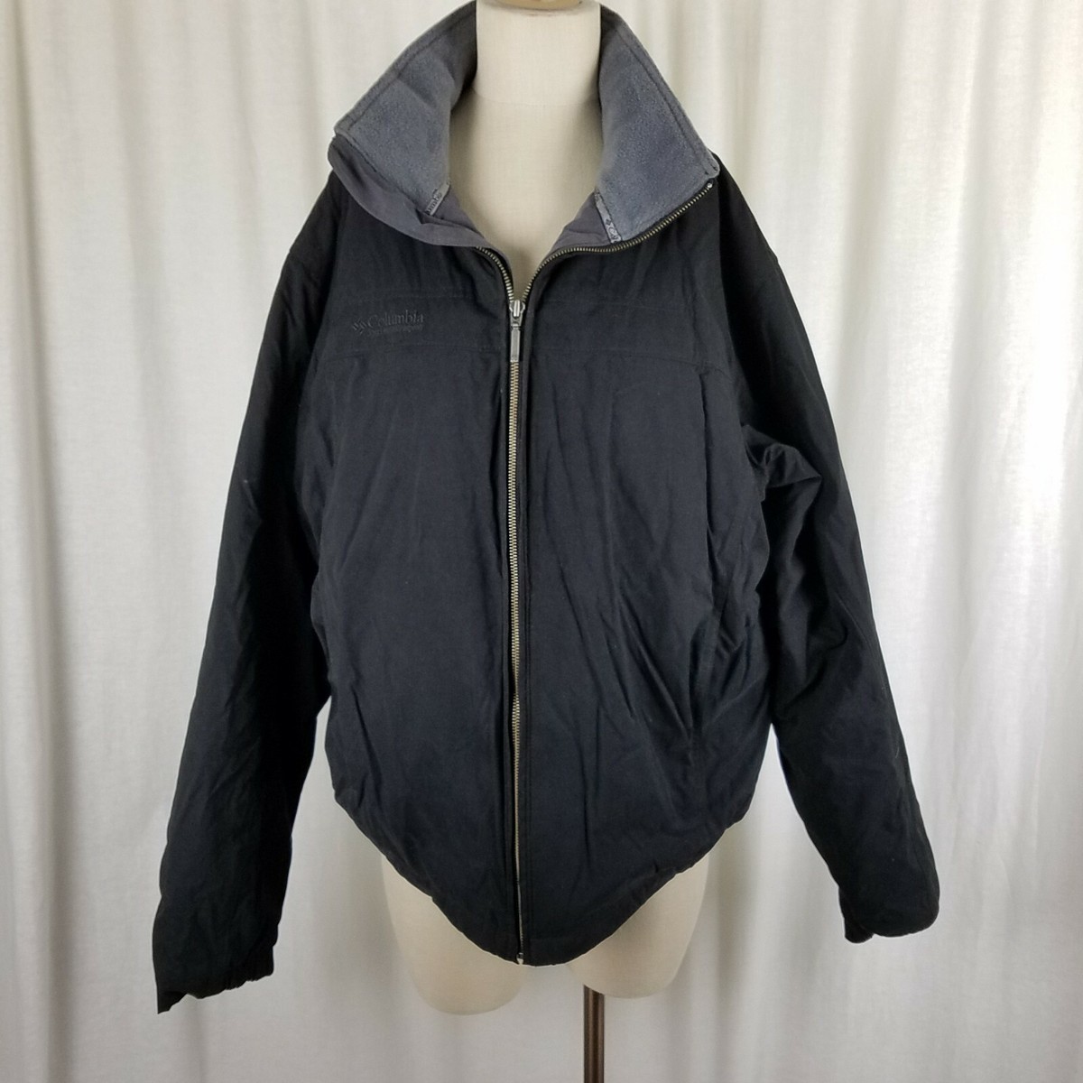 Columbia Black Fleece Lined Falmouth Parka Jacket Full Zip Womens