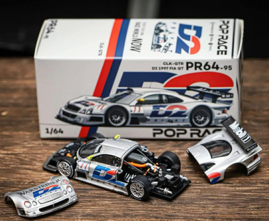 POP RACE Mercedes-Benz CLK AMG GTR -1997 FIA GT D2 PRIVAT ~ 1/64