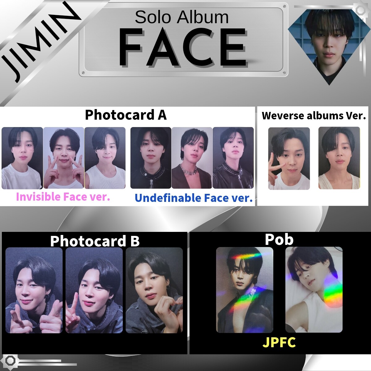 JIMIN BTS FACE Photo Card Japan JPFC POB Solo Album Weverse
