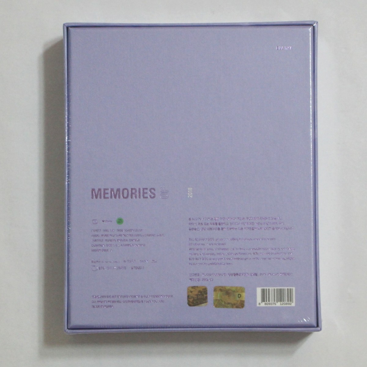 BTS Official Memories Of 2018 Blu-ray Full Set Factory Sealed 3-7