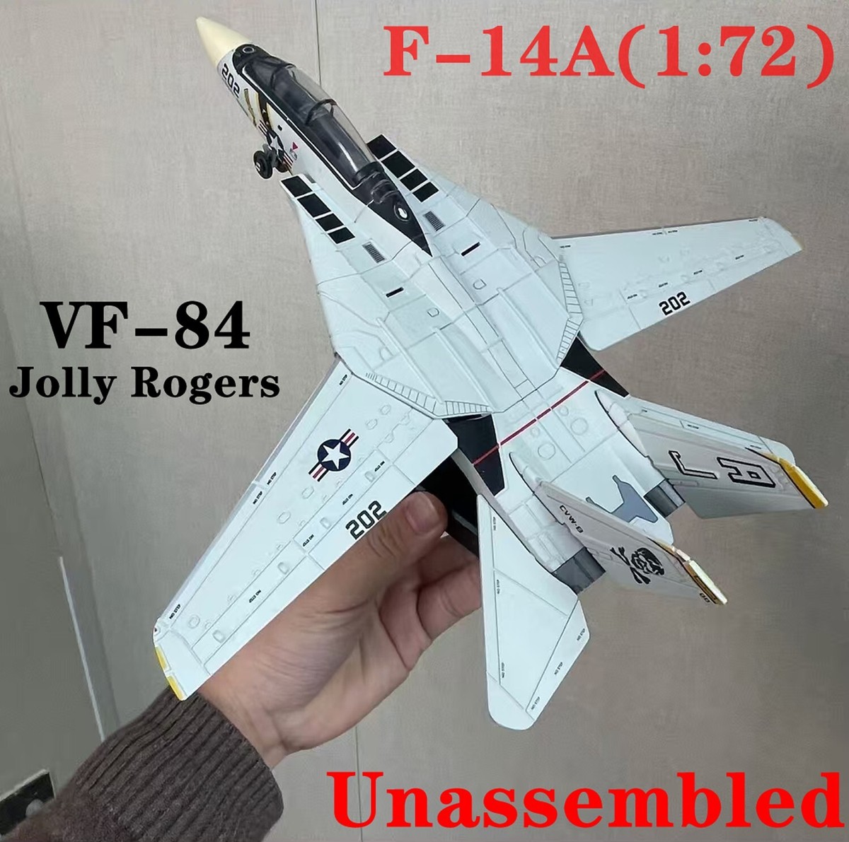 1/72 US F-14A Tomcat VF-84 Jolly Rogers Fighter Plastic Painted