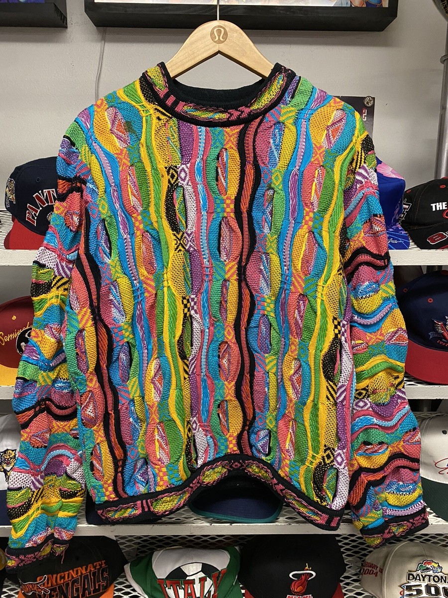 Vintage COOGI Australia Multicolor 3D Textured Chunky Knit 90s