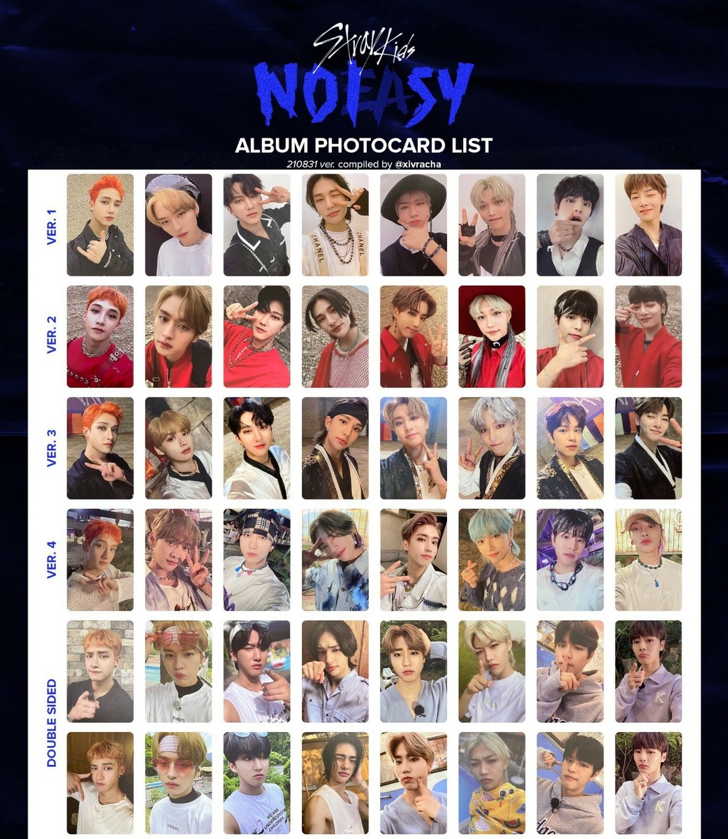 Stray Kids NOEASY Official Photocards (Chan LeeKnow Changbin