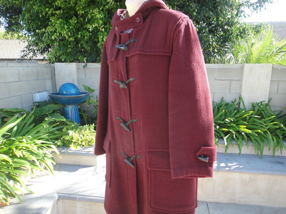 BURBERRY LONDON Duffle Coat Leather/Horn/Toggle Maroon/Novacheck