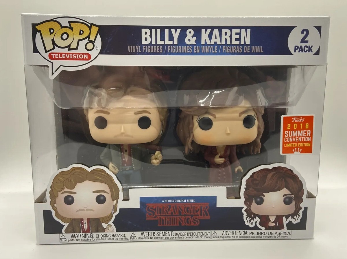 Funko POP Stranger Things Billy Karen Wheeler 2 Pack 2018 SDCC