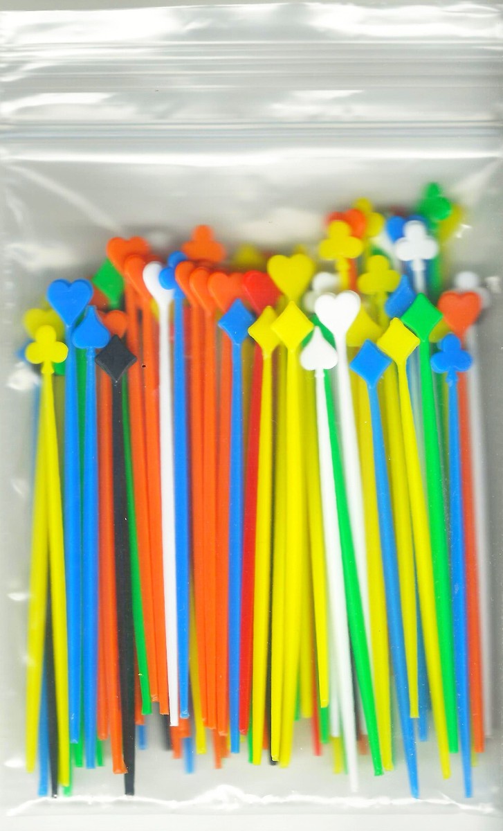 4-Aces PLASTIC pArTy PiCS Toothpicks Pick Spade Heart Diamond Club