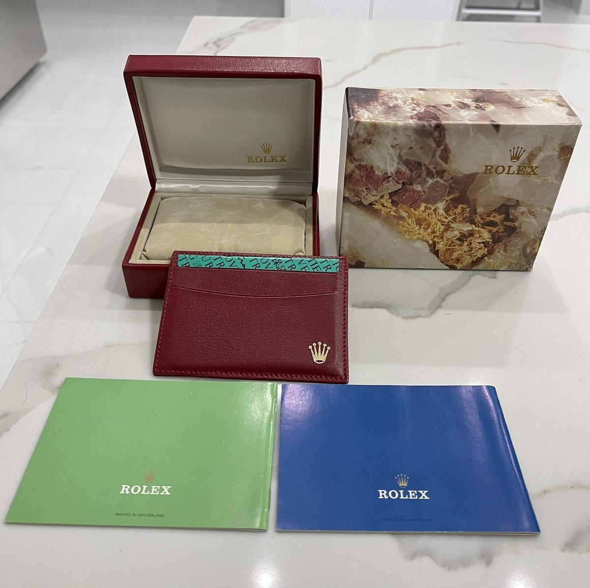 100% Genuine Vintage Rolex Datejust Box 80s-90s Red FULL Booklets