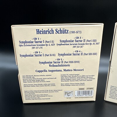 Heinrich Schutz Edition Vol 1 & 2 Cappella Augustana Messori
