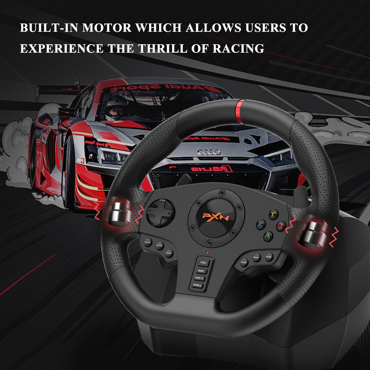 PXN V900 Gaming Steering Wheel 270°/900° With Pedals For PC PS3