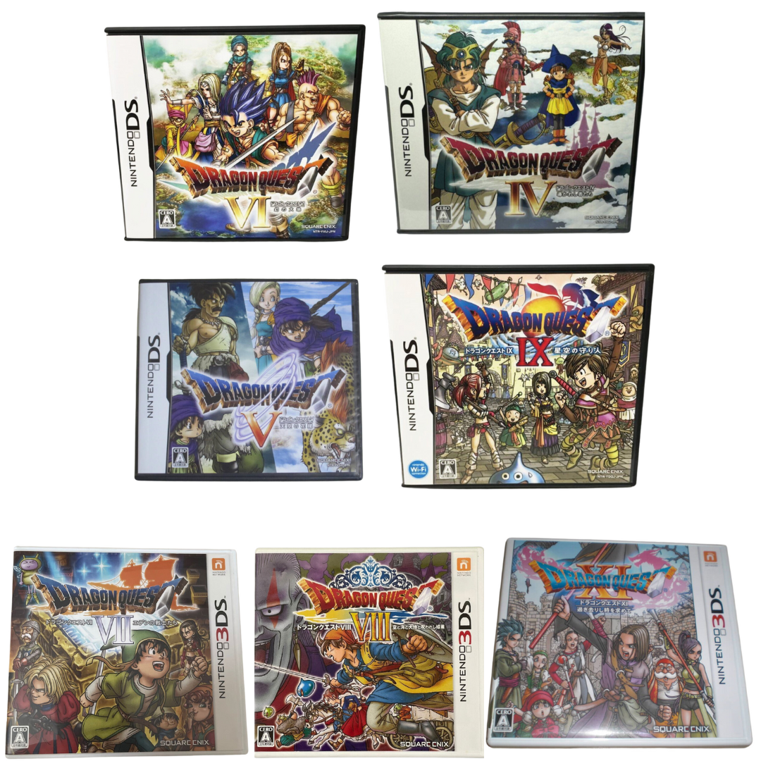 Nintendo DS Dragon Quest 4 5 6 9 & 3DS 7 8 11 7Games Set DQ Square