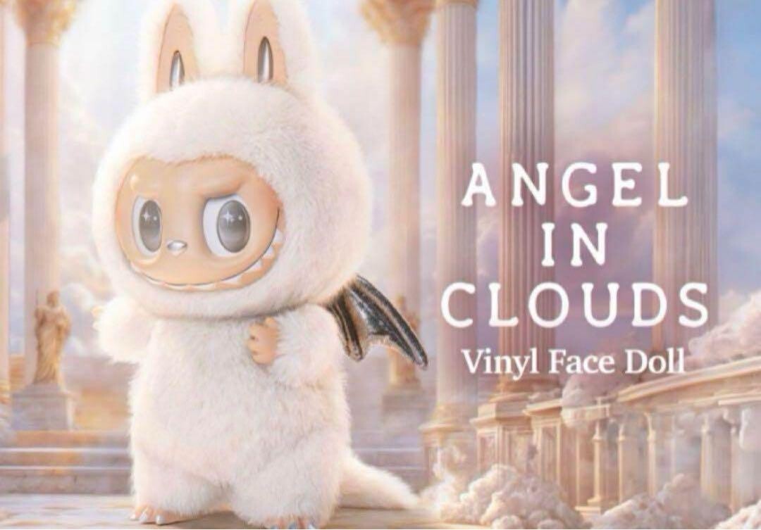POP MART THE MONSTERS Angel in Clouds Labubu Vinyl Plush White