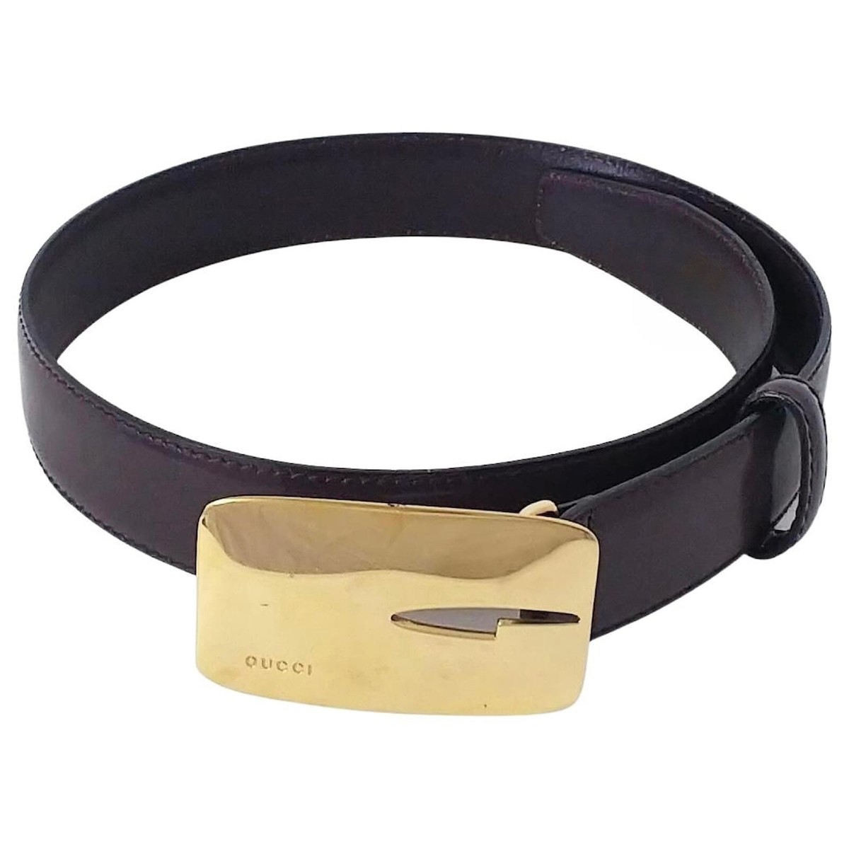 GUCCI TOM FORD 1996 ICONIC GOLD LOGO BROWN LEATHER BELT (75/30) | eBay