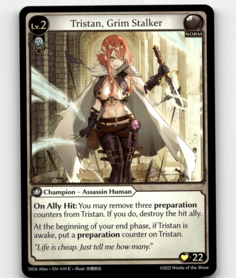 Grand Archive TCG Tristan, Grim Stalker Dawn of Ashes Alter Ed