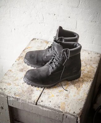 Men's Timberland 6” Inch CLASSIC Premium BOOTS 10073 BLACK Nubuck