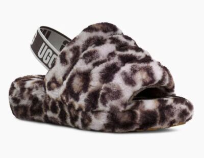 UGG Women's Fluff Yeah Slide Panther Print Slipper - 1120903 | eBay