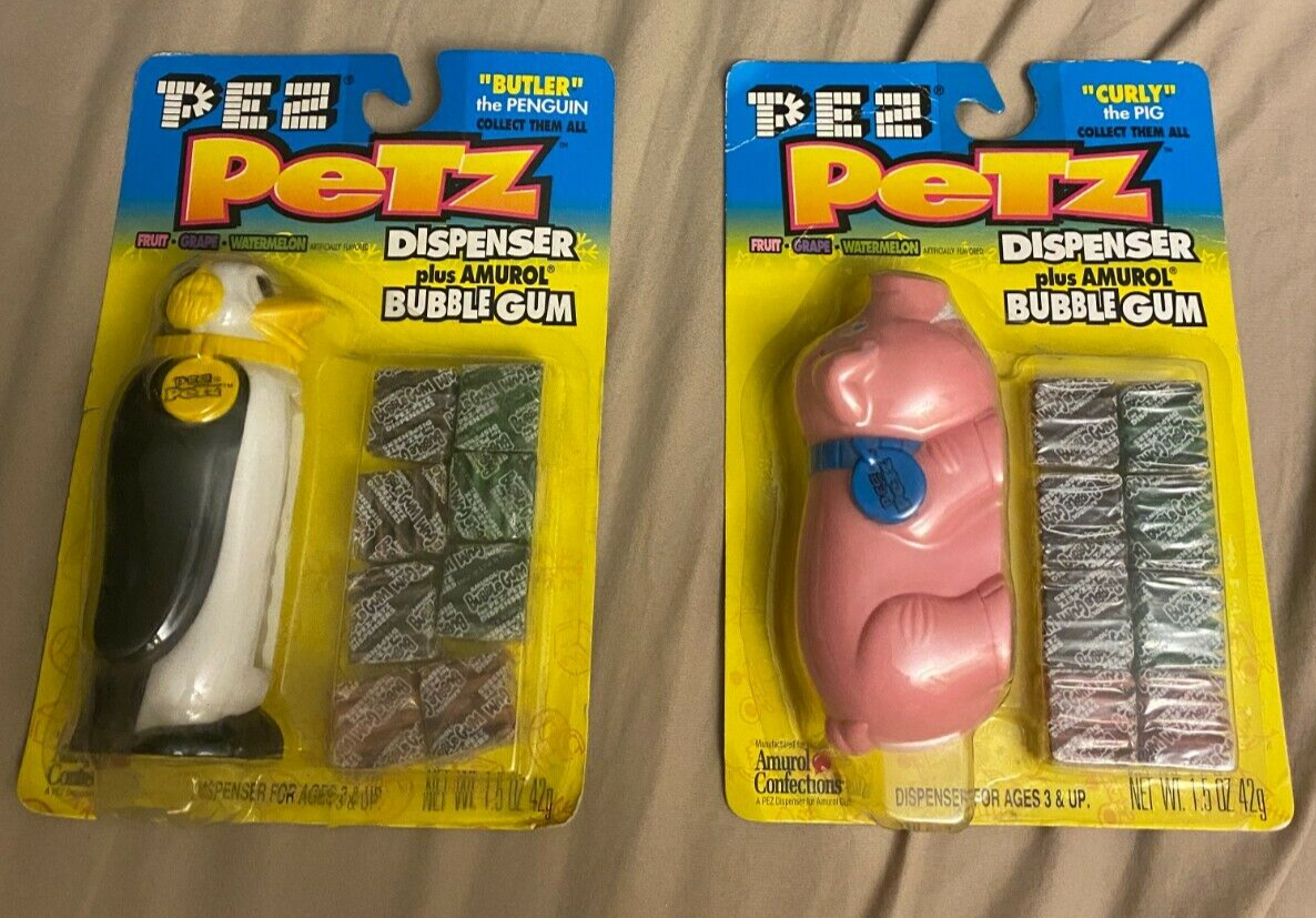 2 1998 Vintage PEZ PETZ Bubblegum Dispensers Series 1 | eBay