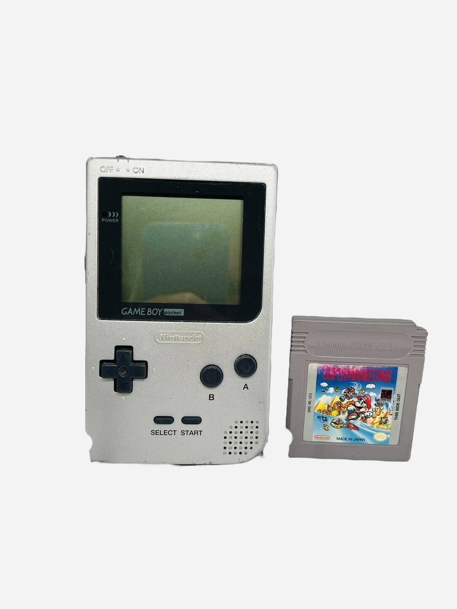 Nintendo Game Boy Pocket Console Silver Handheld W/ Super Mario