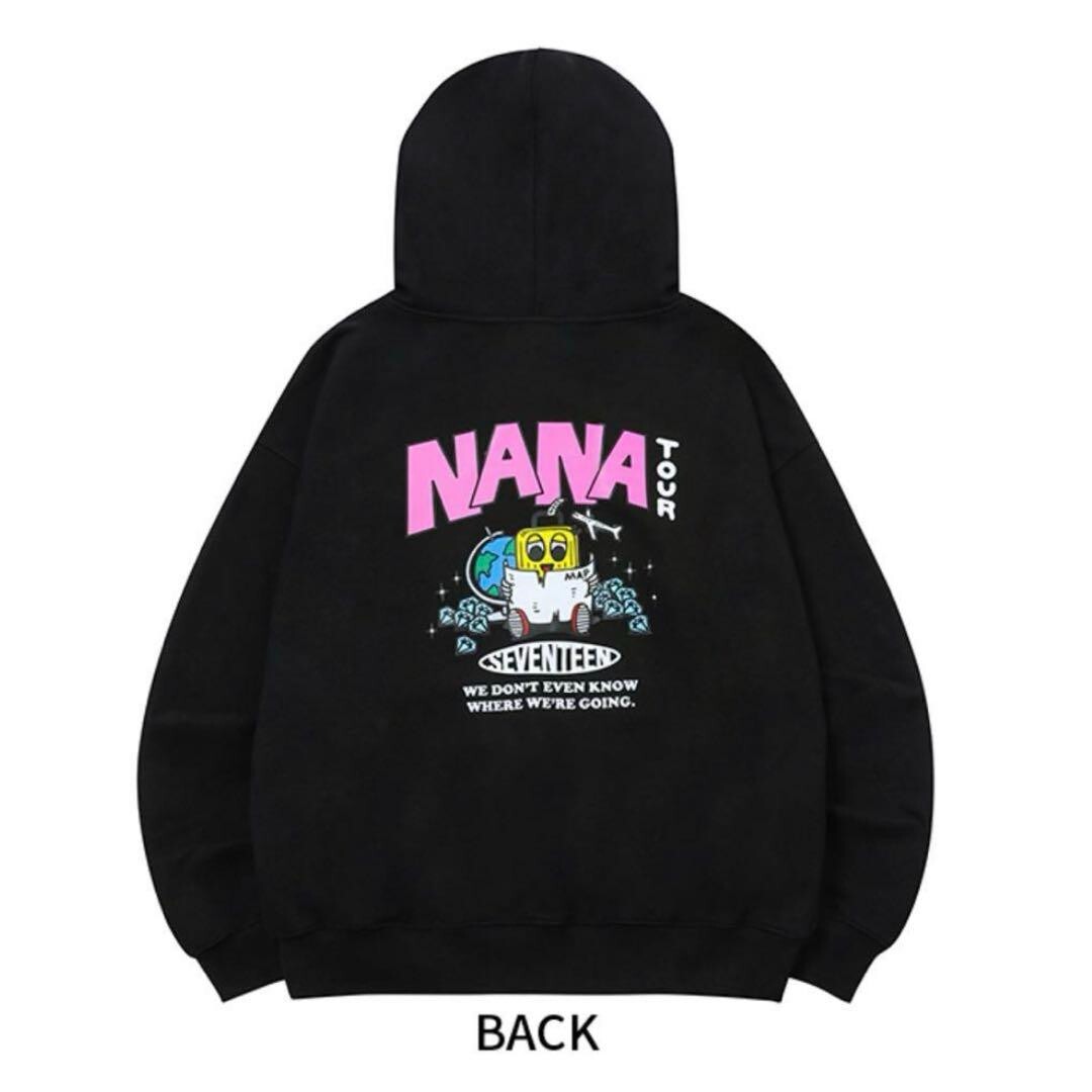 SEVENTEEN NANA TOUR ZIP UP HOODIE Large size Black Photo holder