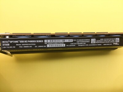 Intel Optane DC P4800X Series 375GB PCIe NVMe Solid State Drive