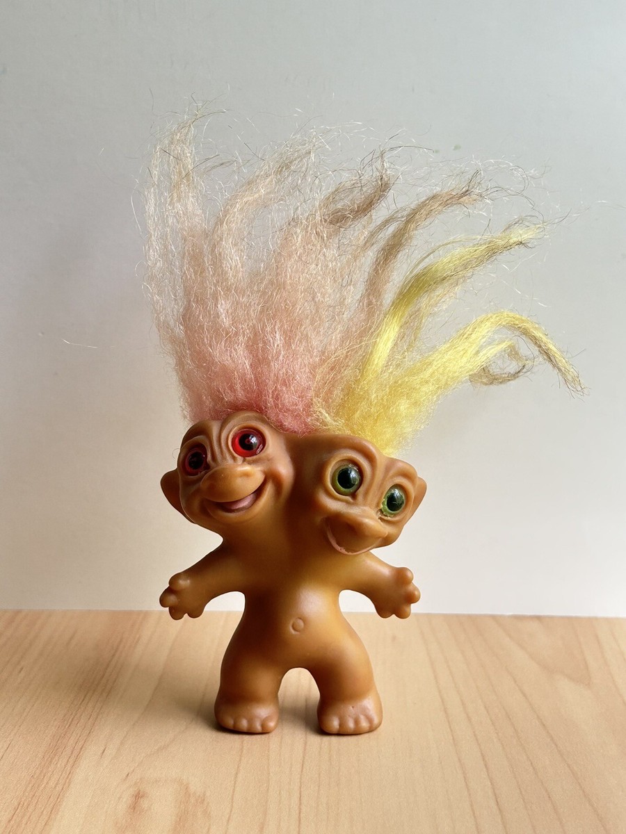 Vintage 1965 UNEEDA Troll Doll Two Headed Double Headed Red And
