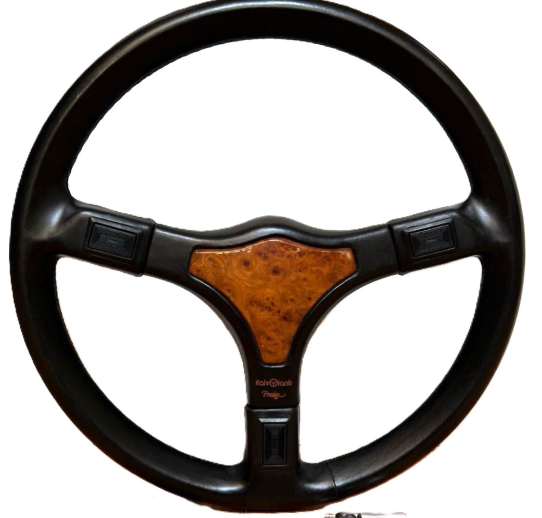 italVolanti Prestige Leather Wood Steering Wheel 360mm Burl