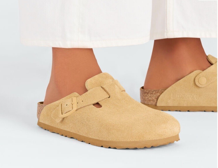 Birkenstock Boston Bs Color Latte Cream Suede Regular Wide | eBay