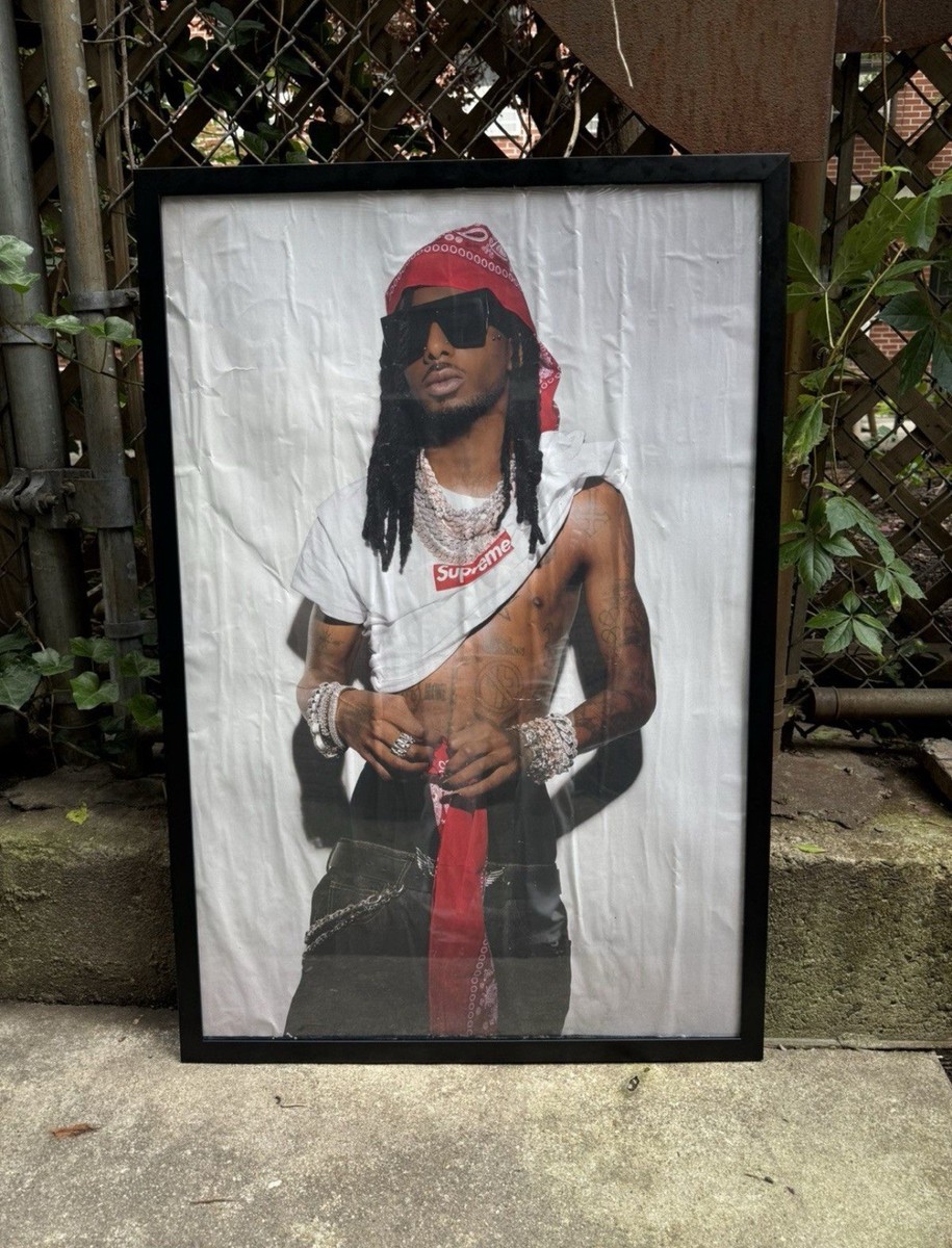 supreme playboi carti box logo 2025 RARE poster wheat FRAMED NEW