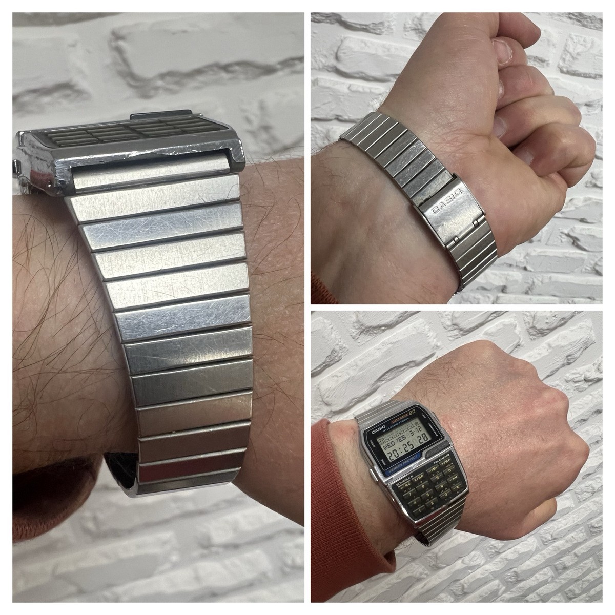 Casio DATA BANK 80 DBC-810 silver Memory Protect retro watch