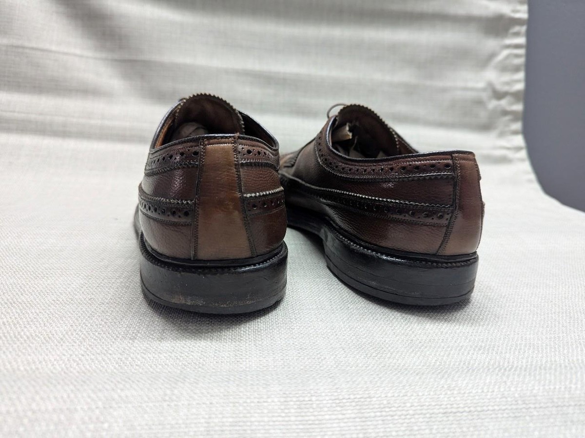 vintage FLORSHEIM IMPERIAL wingtips 10.5 B brown LONGWING kenmoor