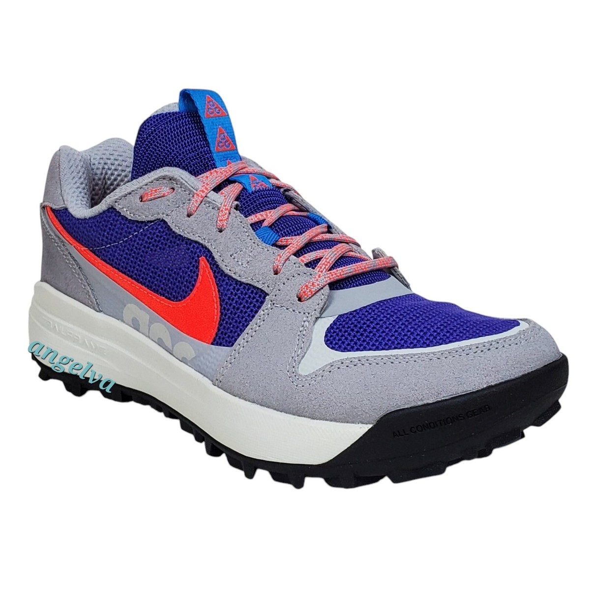 Nike Acg lowcate sneakers men size 8 wolf grey bright crimson lace