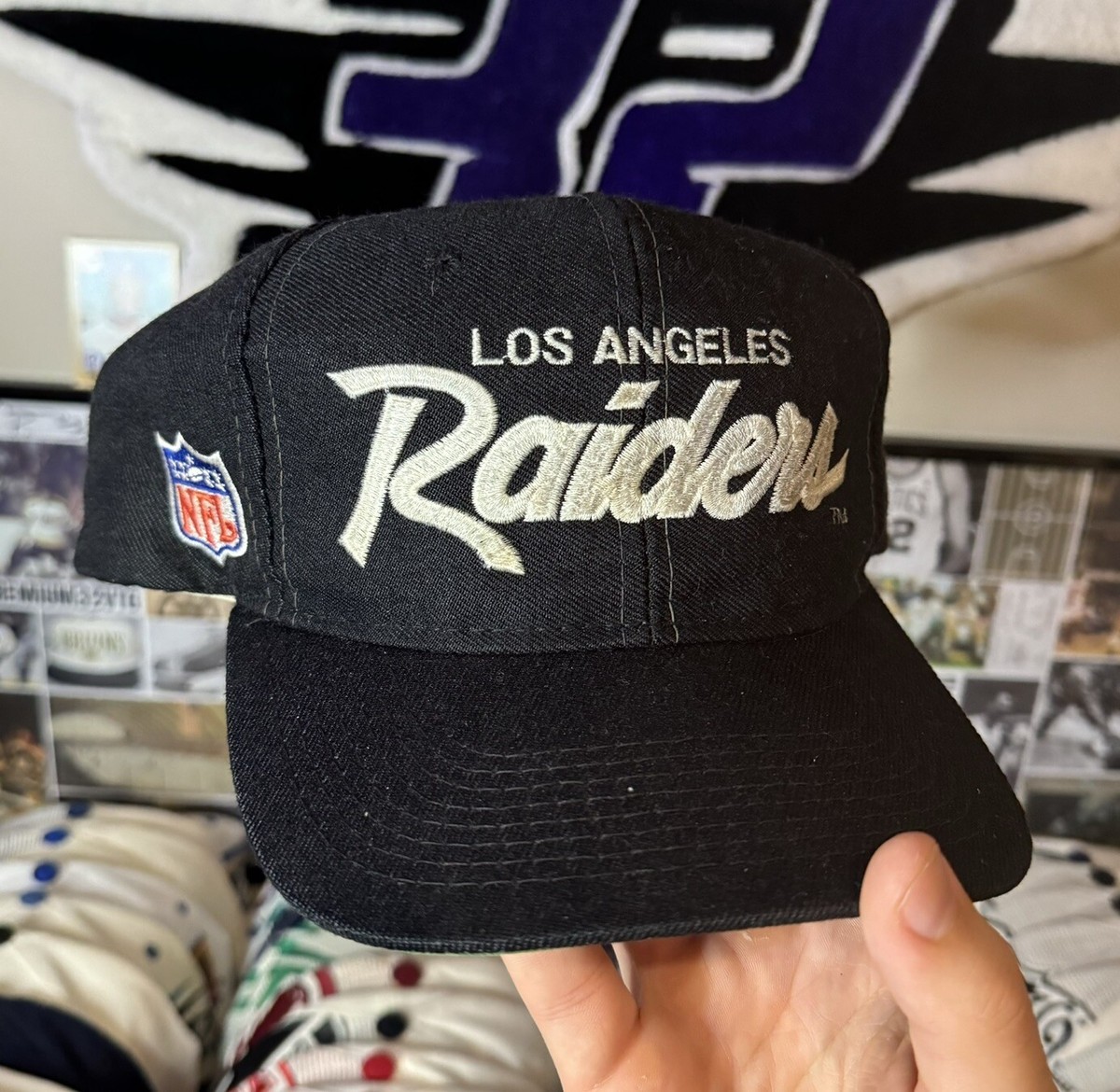 Vintage 90s Raiders Double Line Script SnapBack Hat Sports