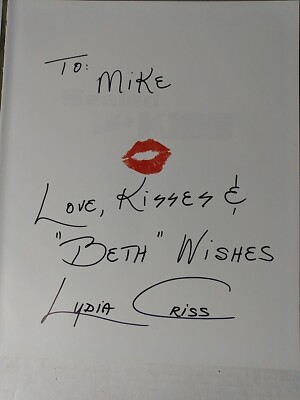 Autographed / Kissed Sealed with A KISS Lydia Criss Hardcover