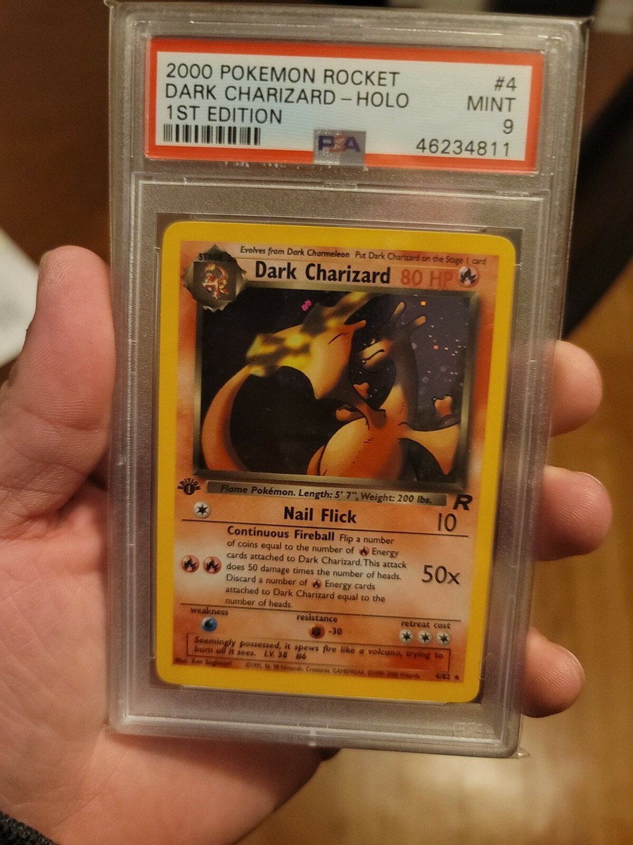 2000 Pokemon Team Rocket 1st Edition Dark Charizard Holo PSA 9