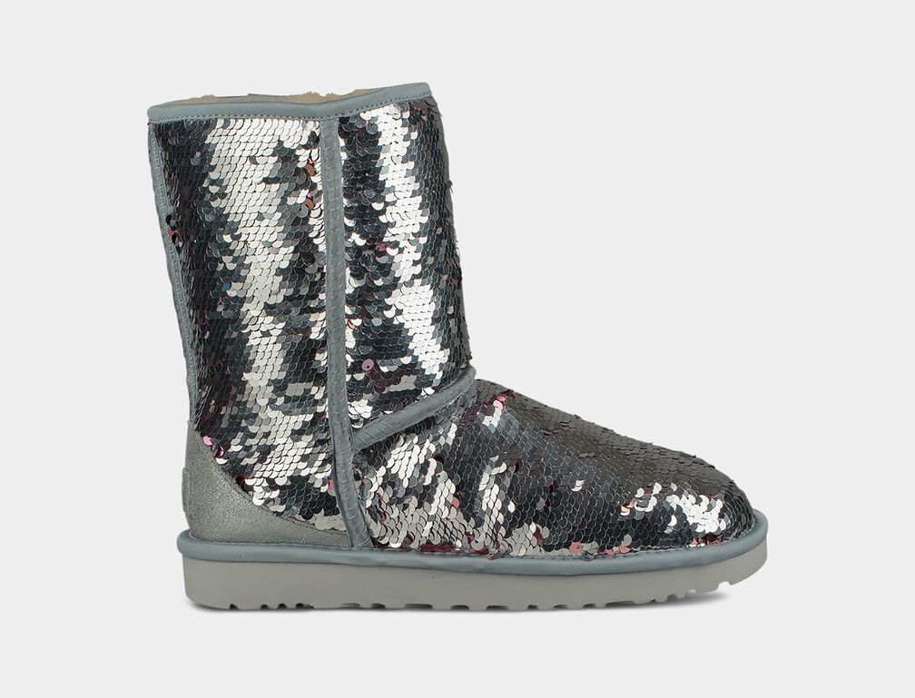 NEW Ugg Classic Short Sequin Boot ~ Silver ~ Size 5 | eBay
