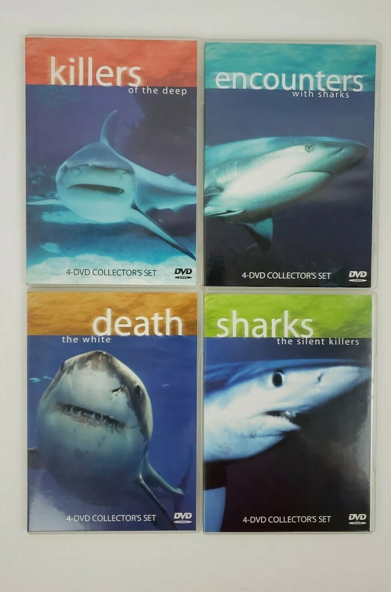 Sharks Deluxe Box Set of 4 DVD'S Collectors Set from Topics