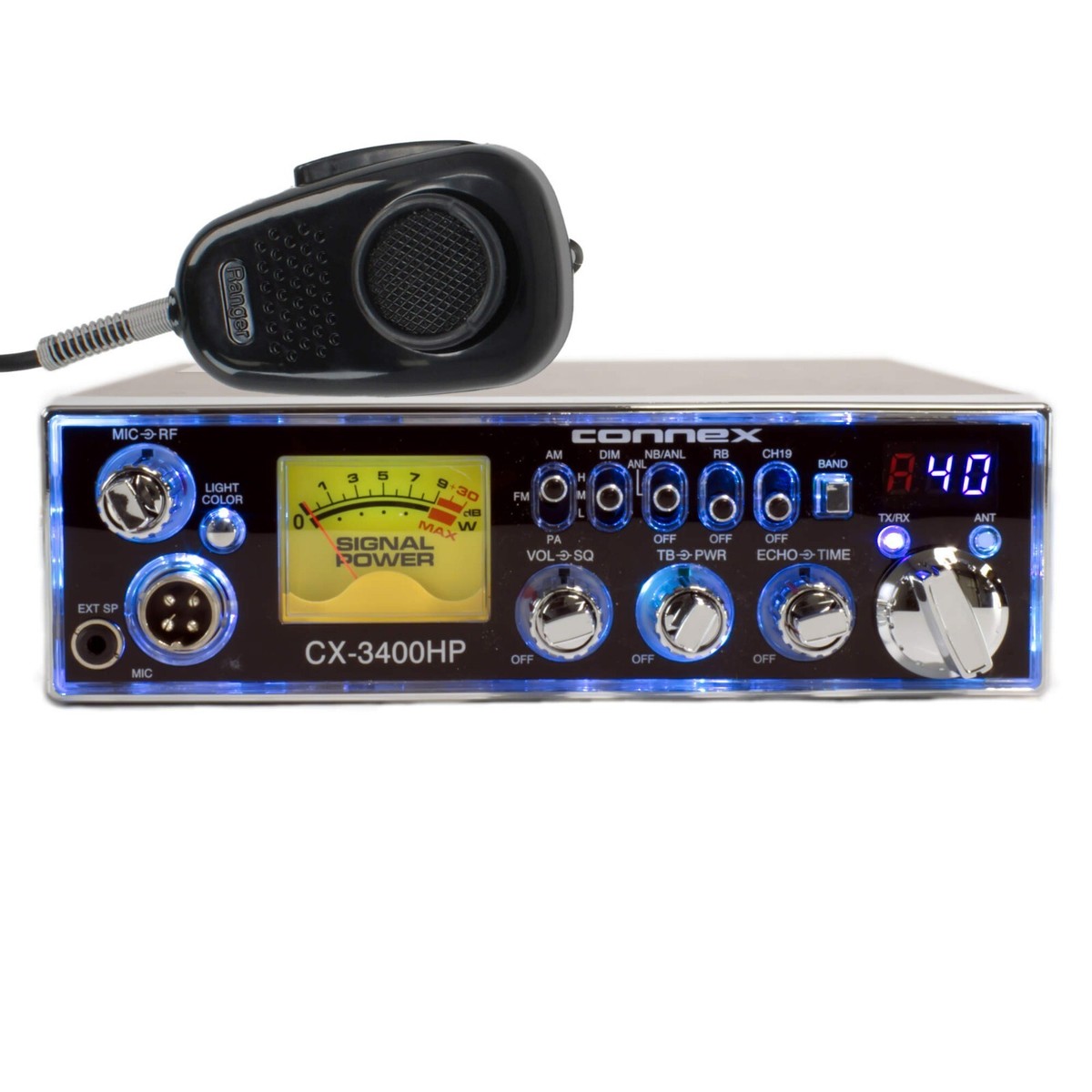 Connex CX-3400HP 10 Meter Amateur Mobile Radio, 40 Channels, AM/FM