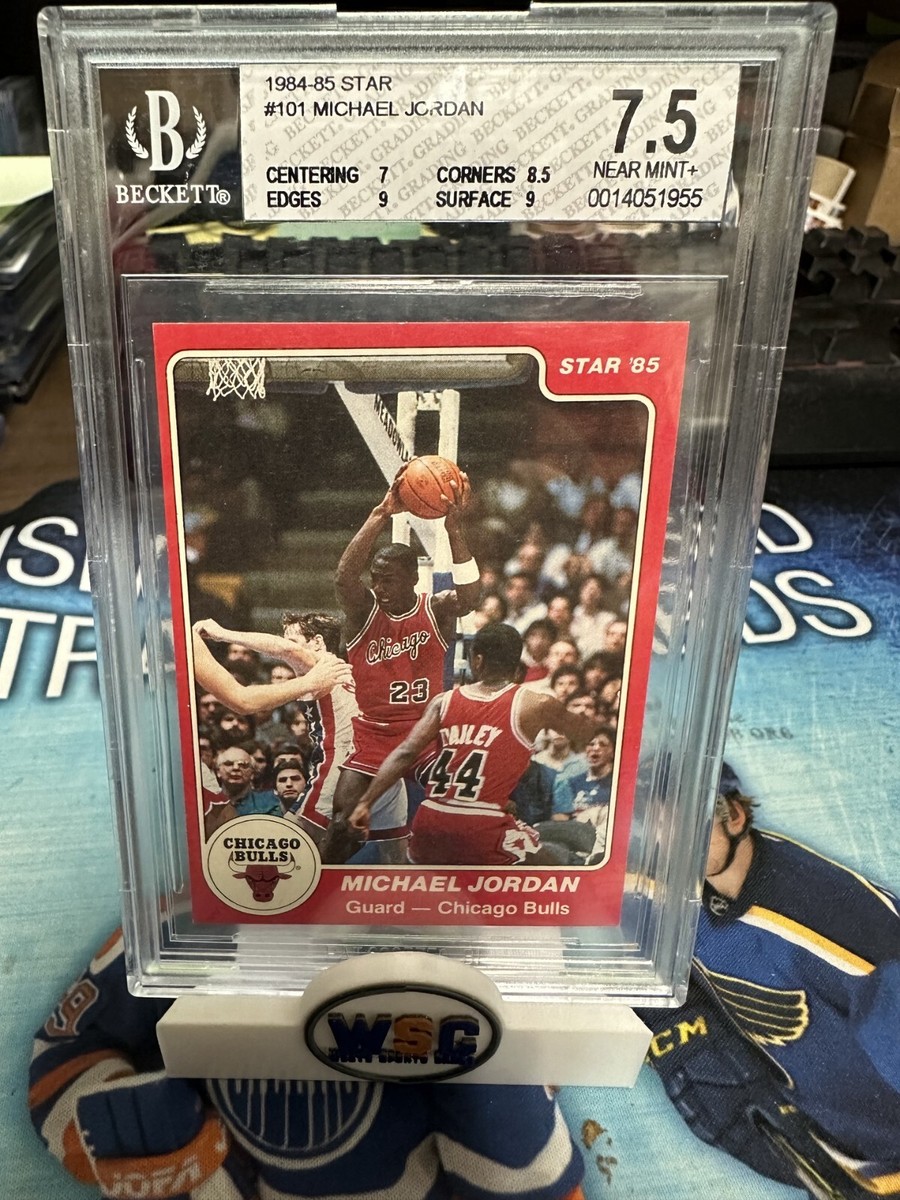 1984-85 MICHAEL JORDAN STAR ROOKIE CARD #101 BECKETT GRADED 7.5