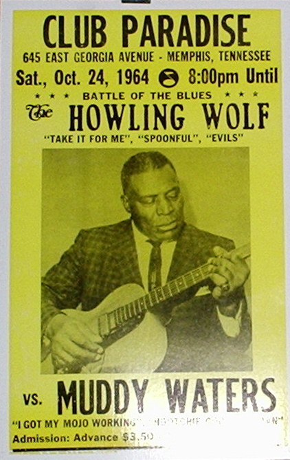 Howlin' Wolf vs. Muddy Waters Concert Poster - 1964 Battle of the