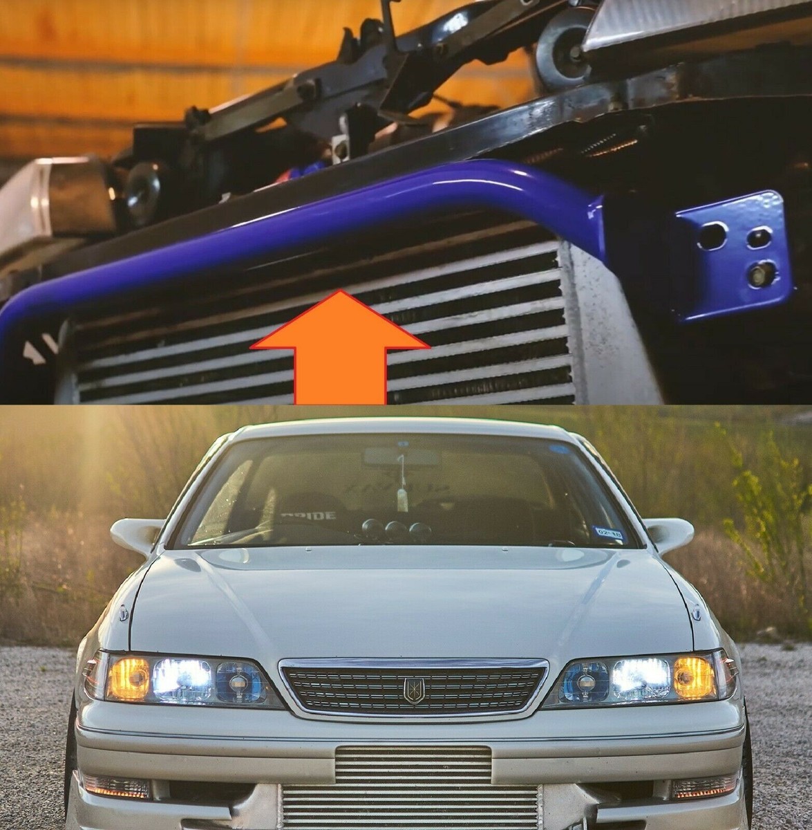 For Toyota JZX90 JZX100 Front Longer Strut Aluminum Bar Mark 2