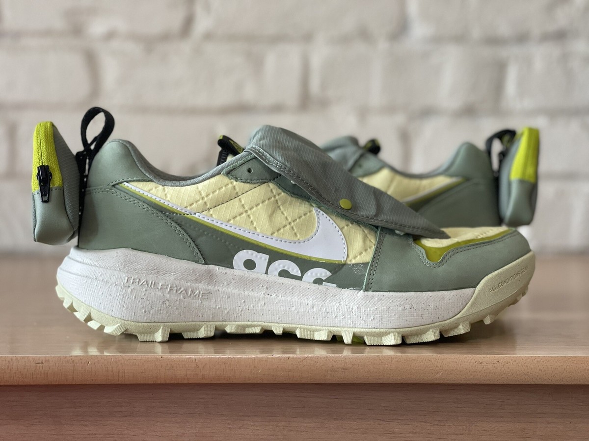 Nike ACG Lowcate FM Oil Green Bright Cactus Running Shoes Men Sz