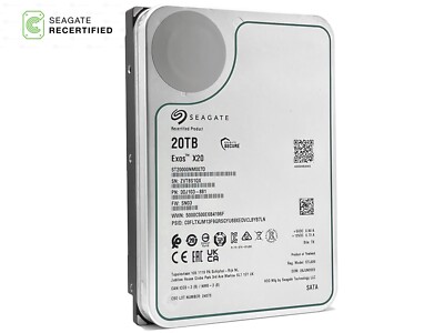 Seagate Exos X20 ST20000NM007D 20TB 512E SATA 6Gb/s 3.5