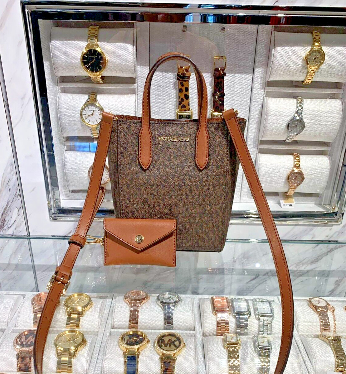 Michael Kors Vincent XS MK Logo Shoulder Crossbody w/ Card