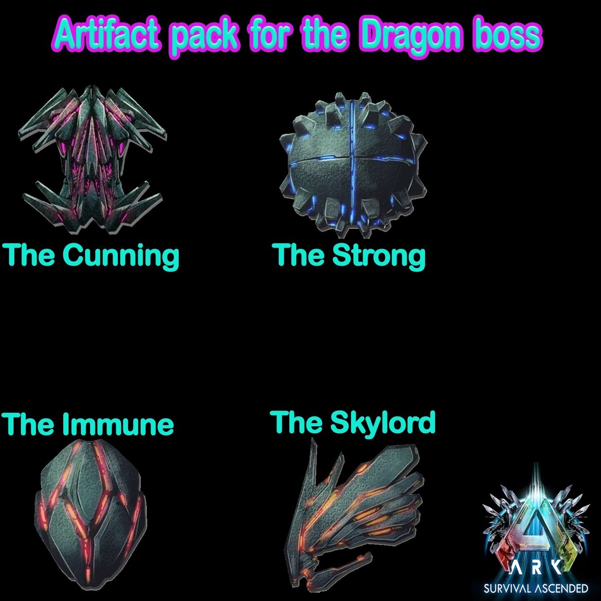 Ark Survival Ascended PVE - Artifact Pack for Island Boss Dragon